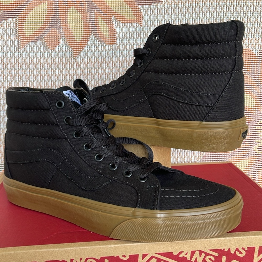 Vans WMNS Unisex Sk8-Mid Reissue Reflective Skate Shoe Canvas Gum Black/Light Gm